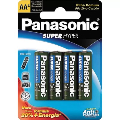 Pilha Comum AA4 Panasonic Super Hyper